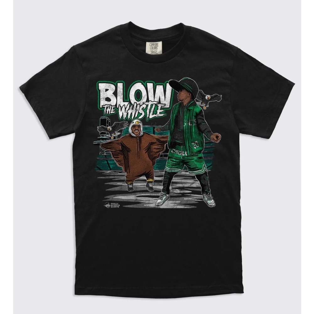 Black Graphic T-Shirt with Green Accents